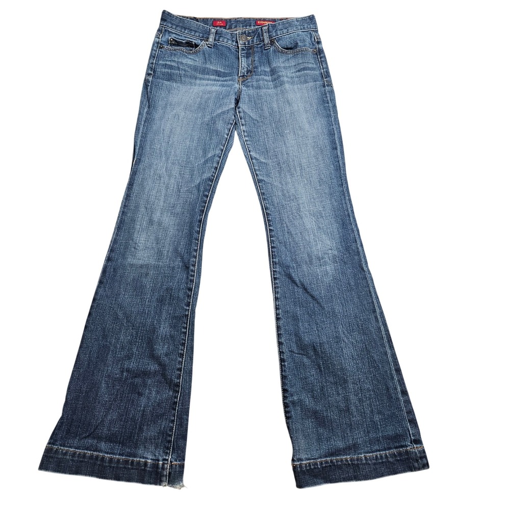 Express Jeans Women 4L Blue‎ Eva Fit & Flare Mid Rise Medium Wash Denim